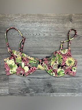 INAMORATA Sereia Top in Pink Floral Zebra Wave